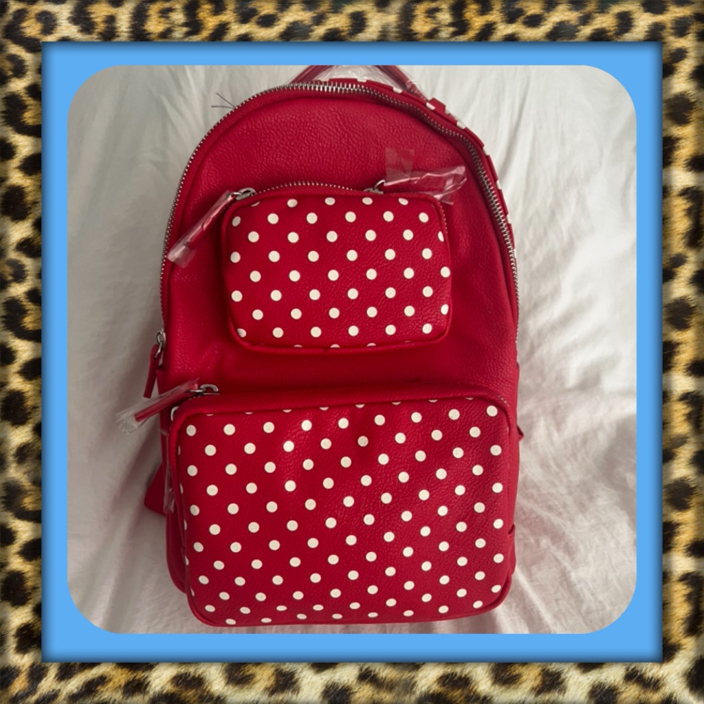 Price Firmred Polka Dot Backpack Brand New